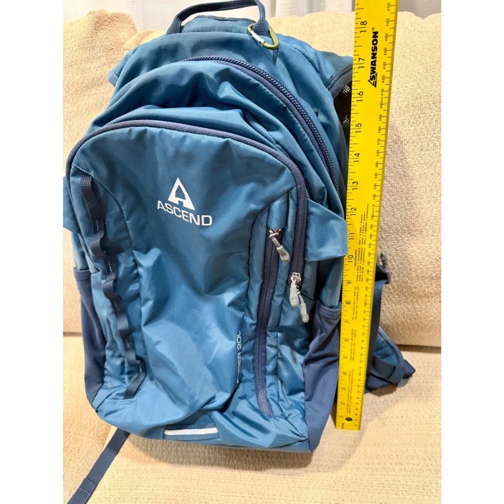 Ascend Meander 20L Daypack Blue Hiking Fishing Backpack Travel Commuter Bag